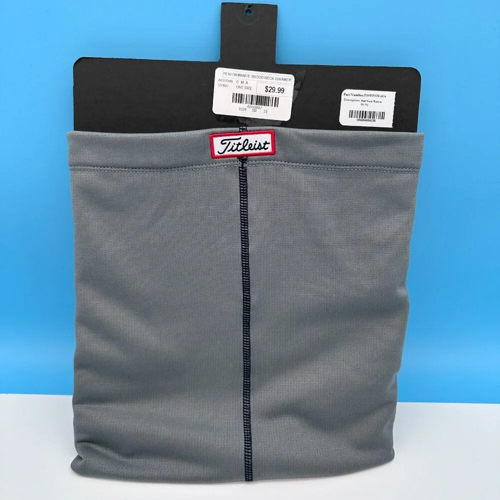 Titleist Unisex Performance Snood Fleece Lined Golf Neck Warmer, OSFA, Grey/Navy